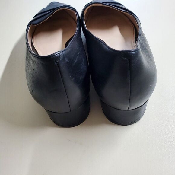 Cole Haan Black Womens Flats Loafers Woven Leather 8.5 EU 39 Pointed Toe - Picture 5 of 7